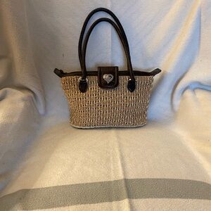 Stylish Vintage Brighton Tan and Brown Woven Women's Handbag